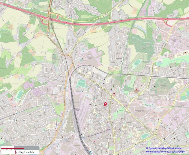 Vorschaubild der großen Karte - Anfahrt zur Anwaltskanzlei Jörg Czwikla